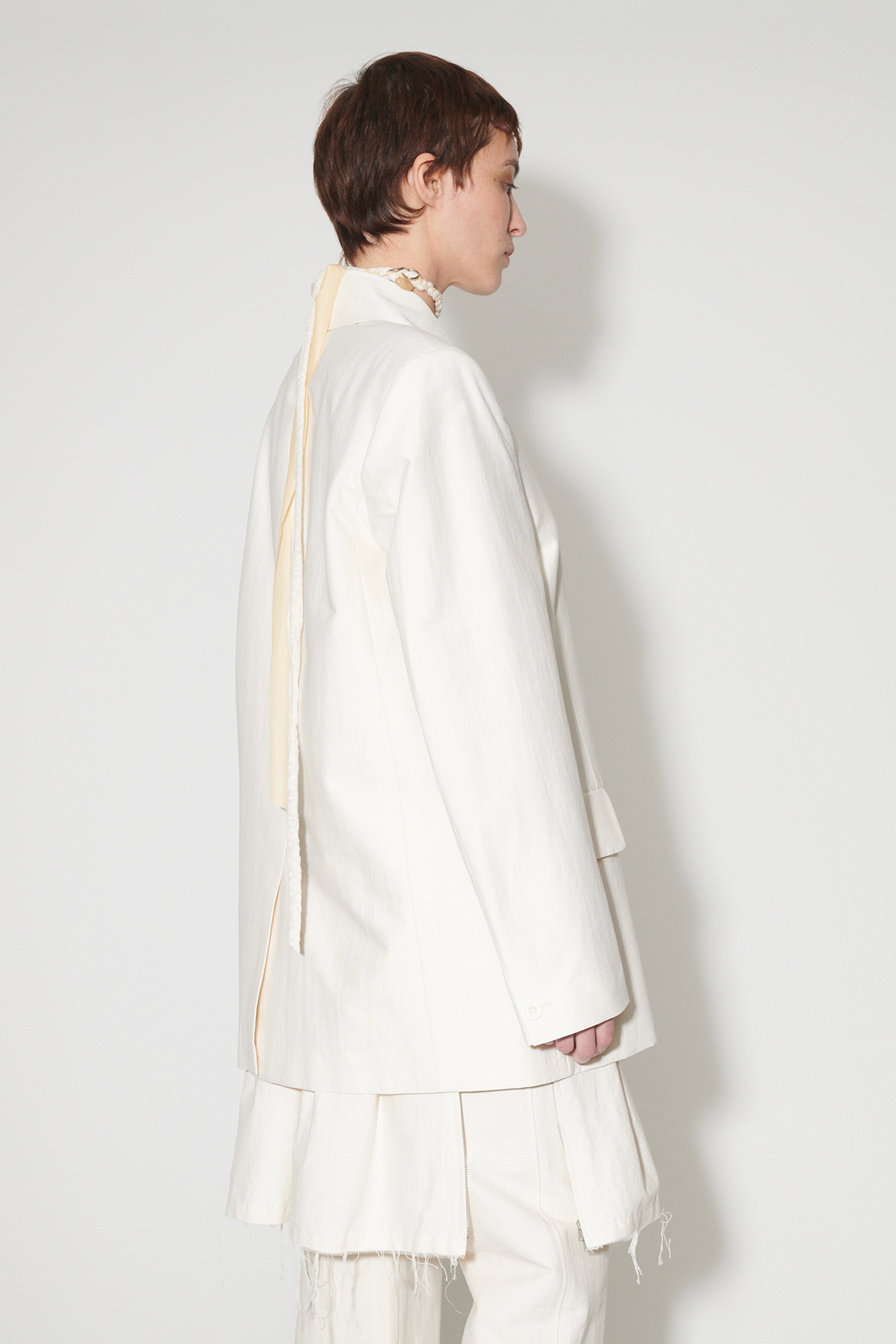 Carp Blazer Natural Crinkled Cotton Nylon - 4