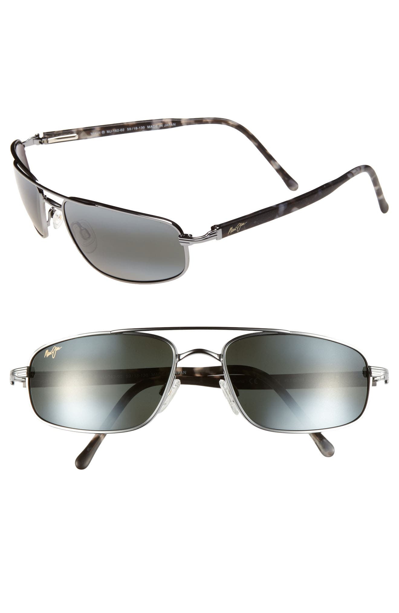 Maui Jim Kahuna 59mm PolarizedPlus®2 Rectangular Sunglasses in Gunmetal at Nordstrom - 2