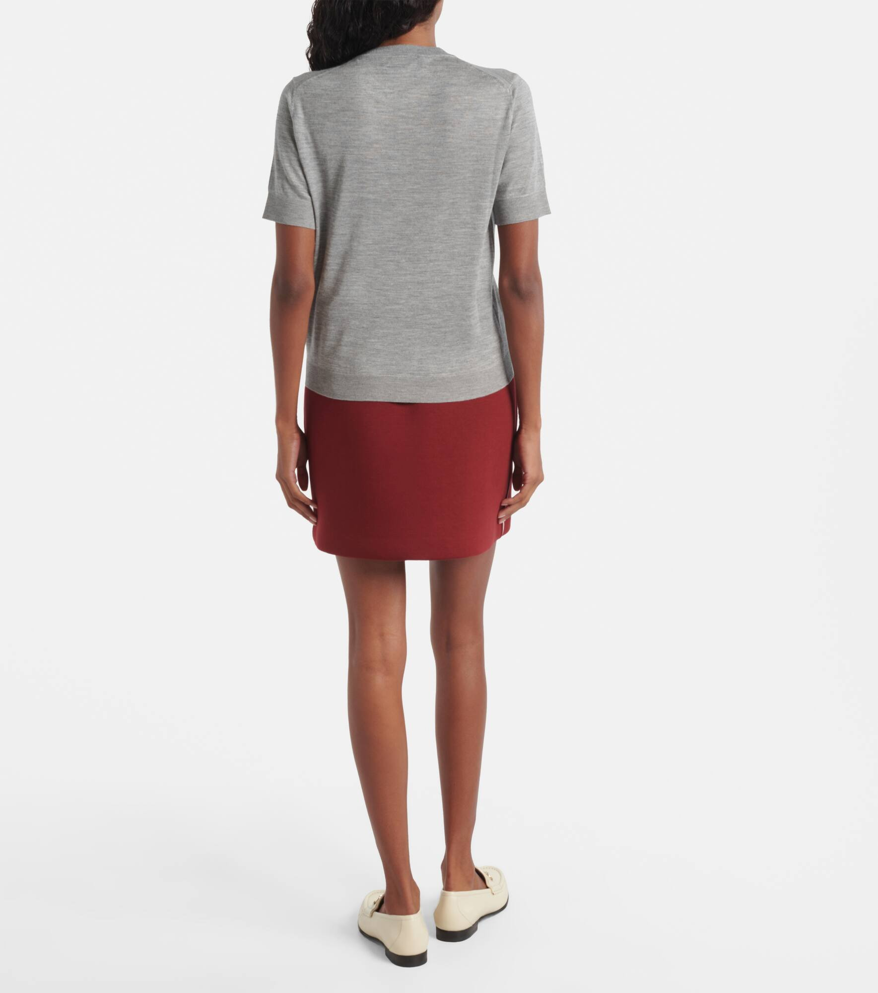 Logo knitted cashmere and silk T-shirt - 3
