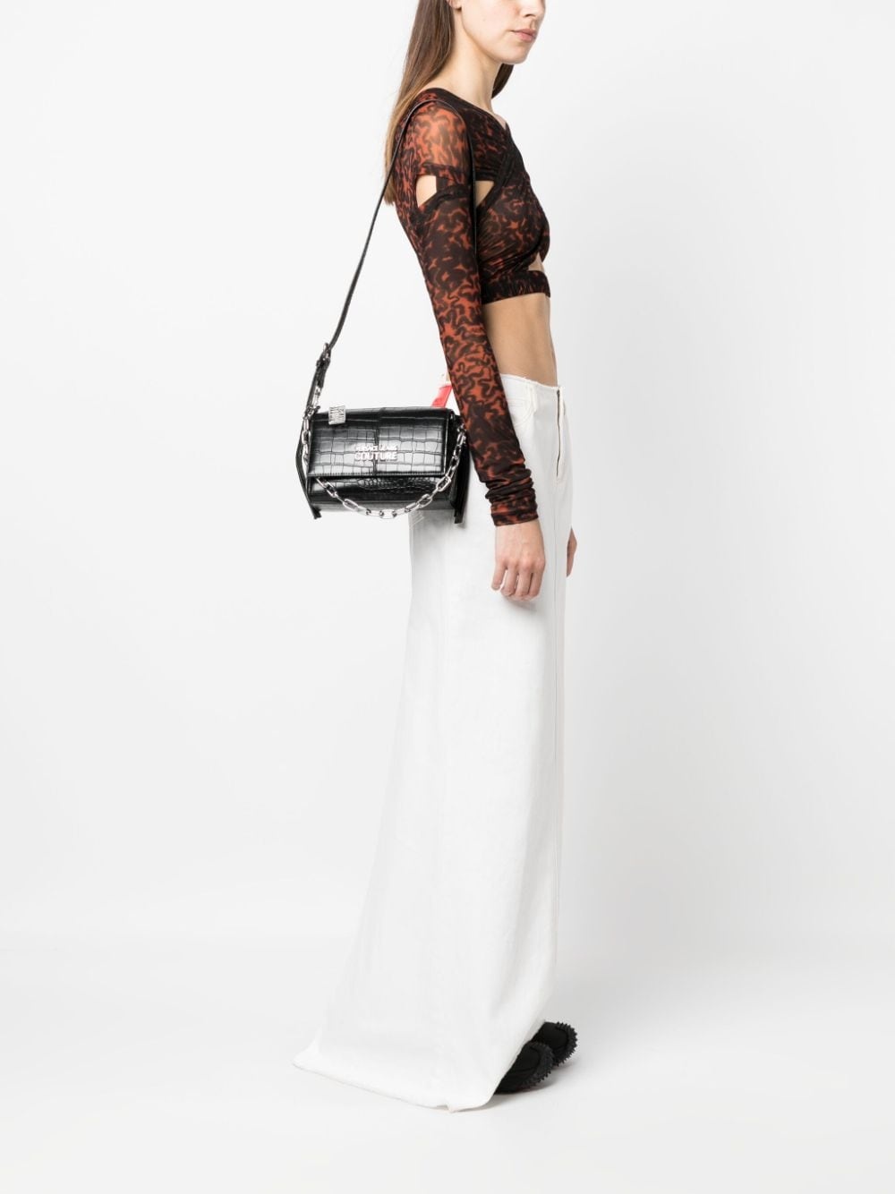 crocodile-effect shoulder bag - 2
