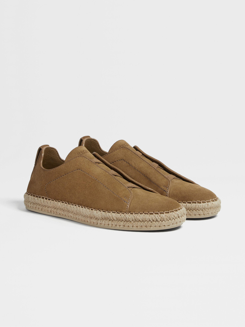 OLIVE GREEN SUEDE TRIPLE STITCH™ ESPADRILLES 1