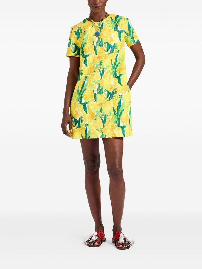 La DoubleJ Swing lemon-print shift mini dress outlook