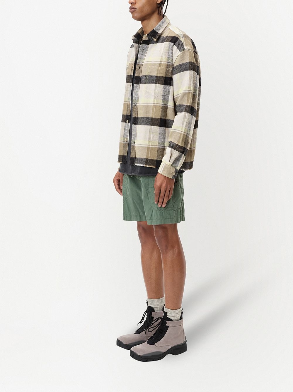 check-print button-up shirt - 3