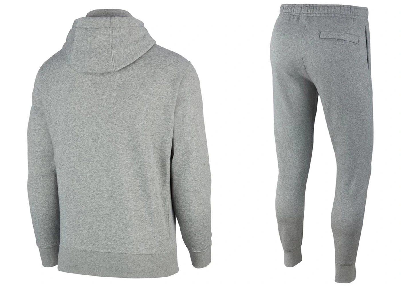 Nike Sportswear Club Fleece Full-Zip Hoodie & Joggers Set Dark Grey Heather/Matte Silver/White - 2