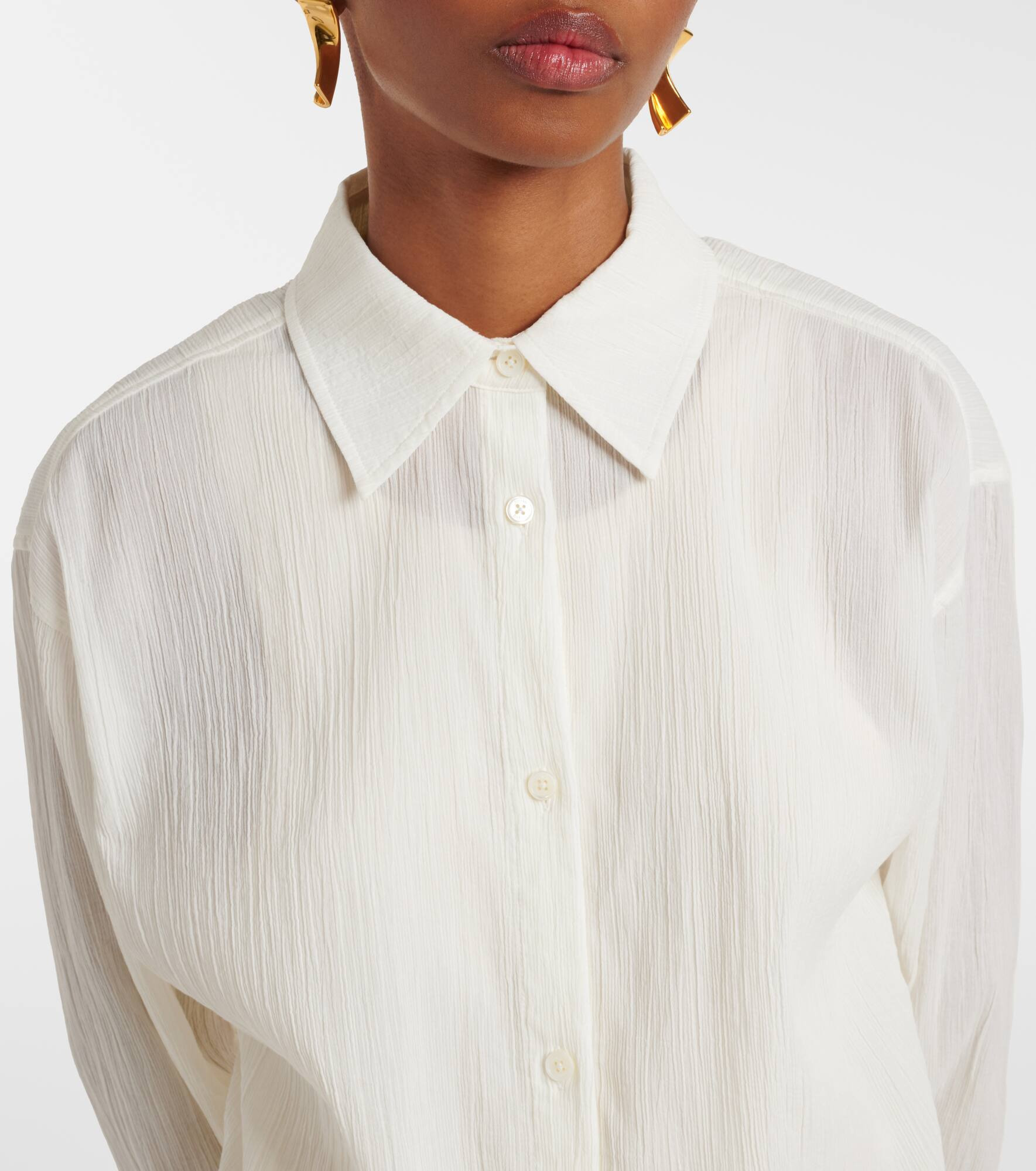 Cropped cotton shirt - 4