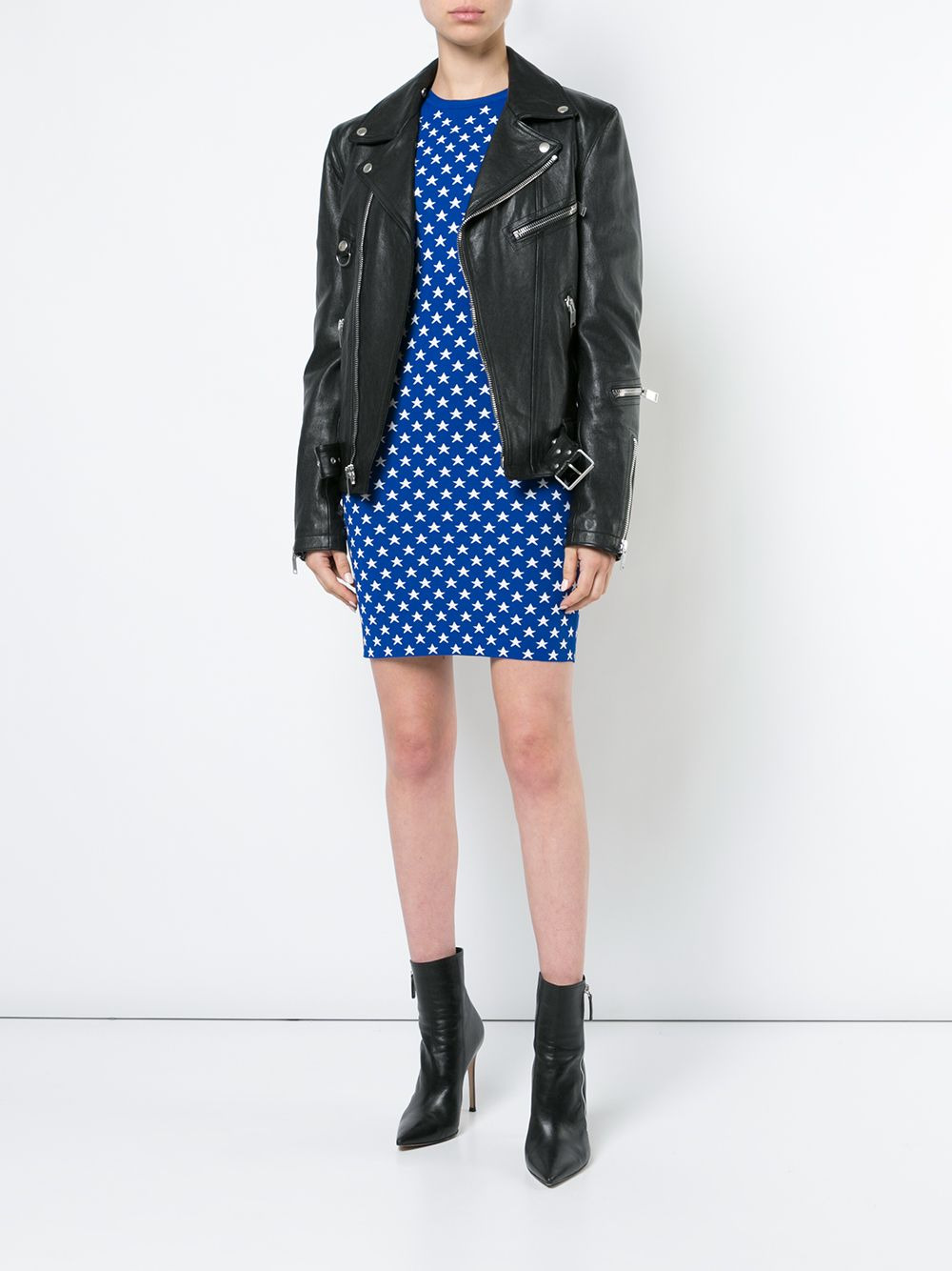 star print fitted mini dress - 2