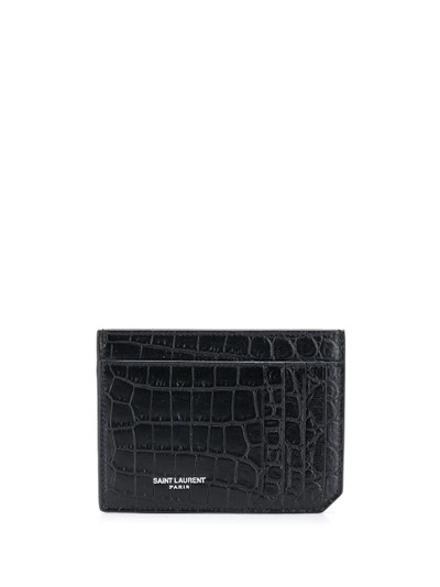 SAINT LAURENT crocodile effect cardholder outlook