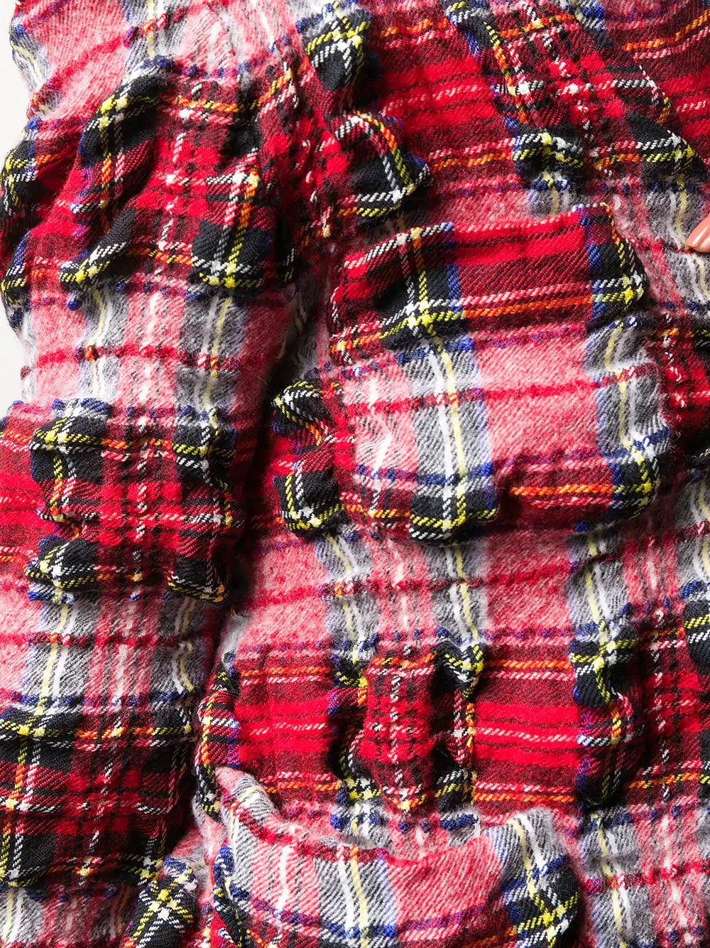 creased checked print jacket - 5