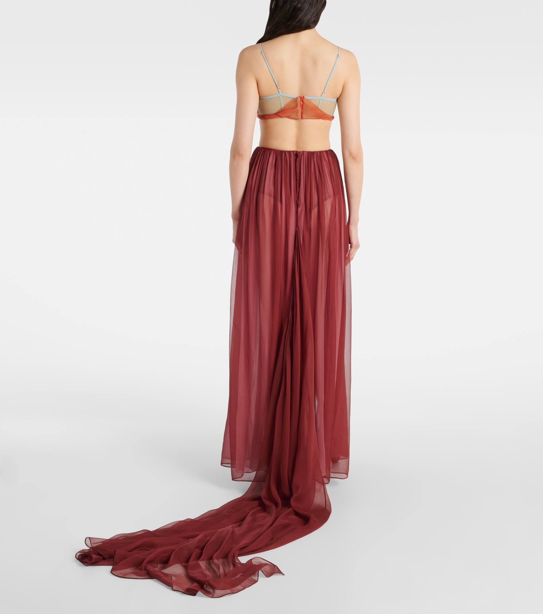 Dahlia silk open-back bustier gown - 3