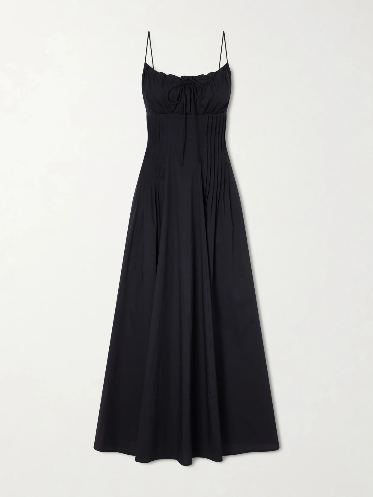 Margi Ruffled Pleated Cotton-blend Poplin Midi Dress - 1