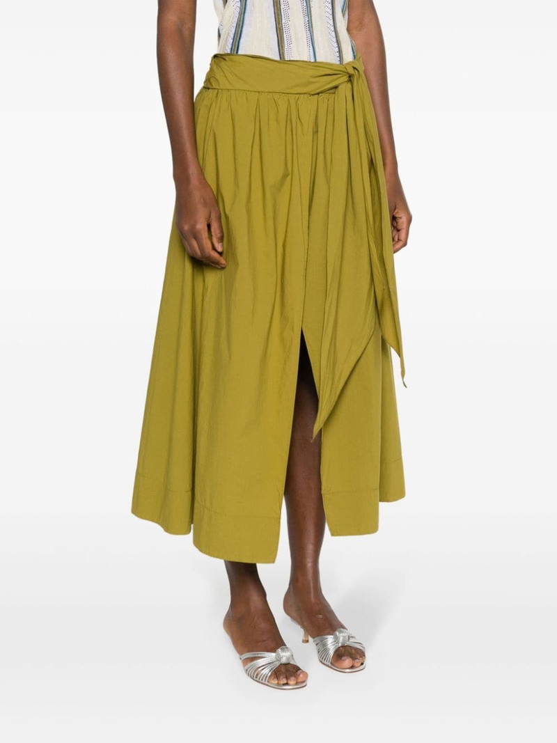 ruched-detail cotton full skirt 3