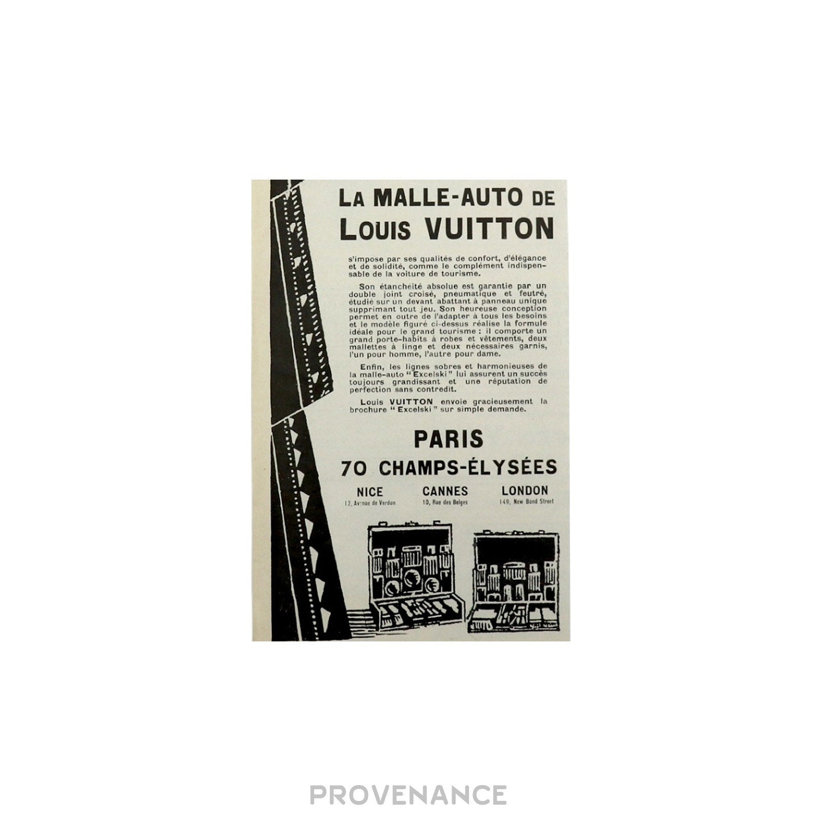 Louis Vuitton Antique Vintage Newsprint Ad - MALLE-AUTO - 7