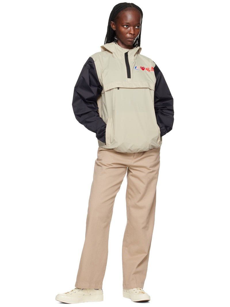 Comme des Garçons PLAY Beige & Black K-Way Edition Jacket outlook