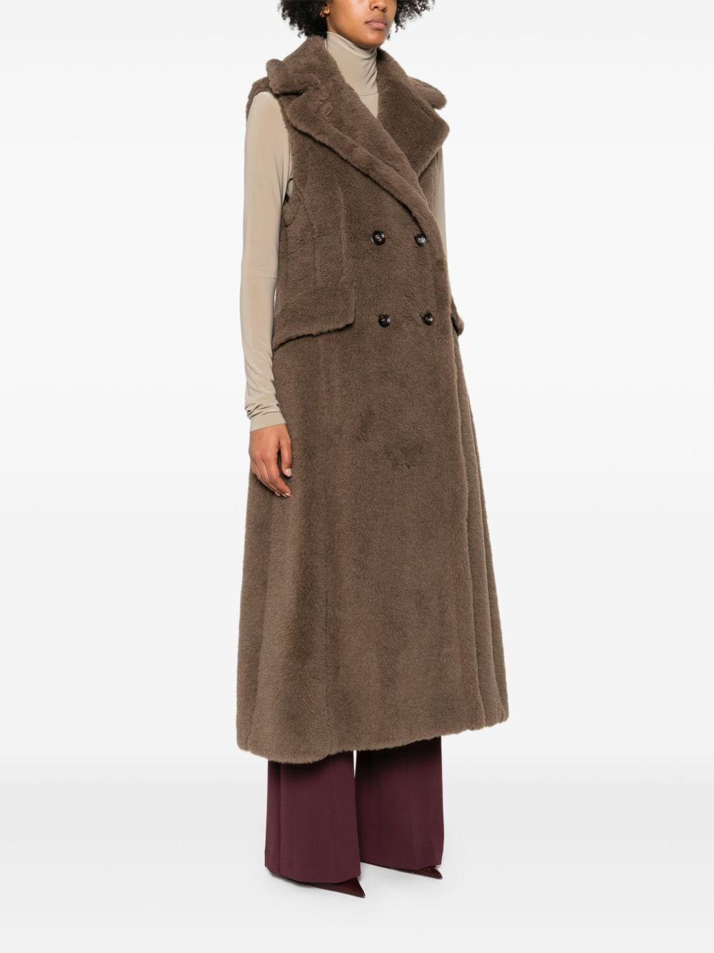 Boario double-breasted sleeveless coat - 3