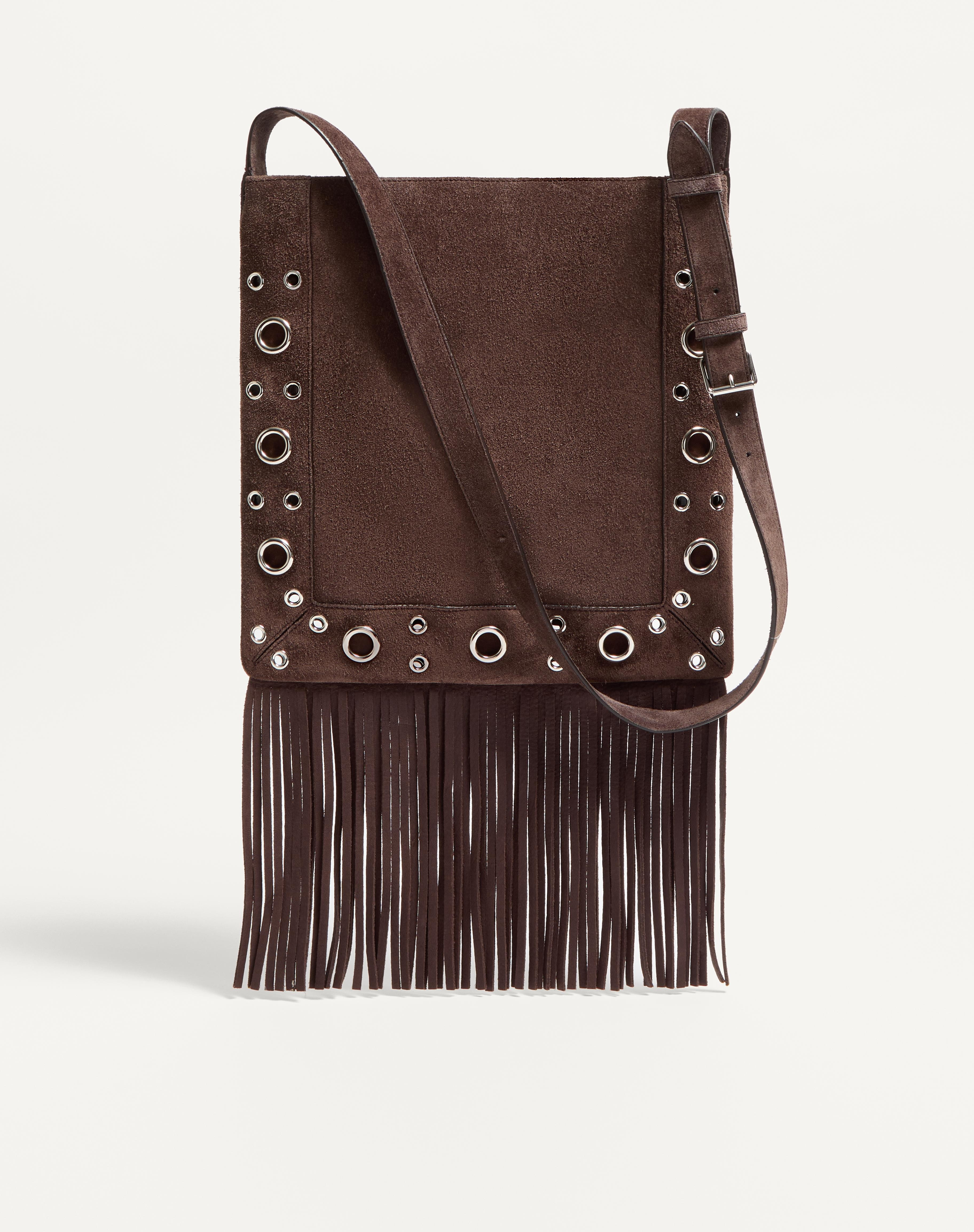 VALENTINO GARAVANI NELLCÔTE EMBROIDERED SHOULDER BAG WITH FRINGES - 5