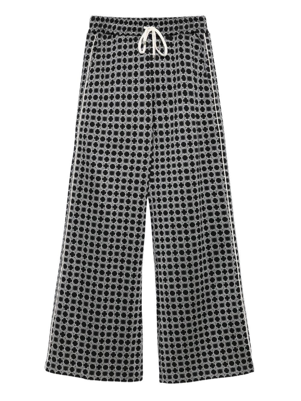 geometric-pattern drawstring trousers - 1