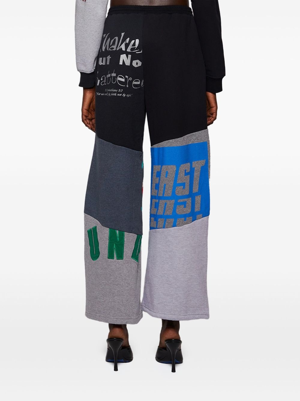 upcycled graphic sweat pants - 4