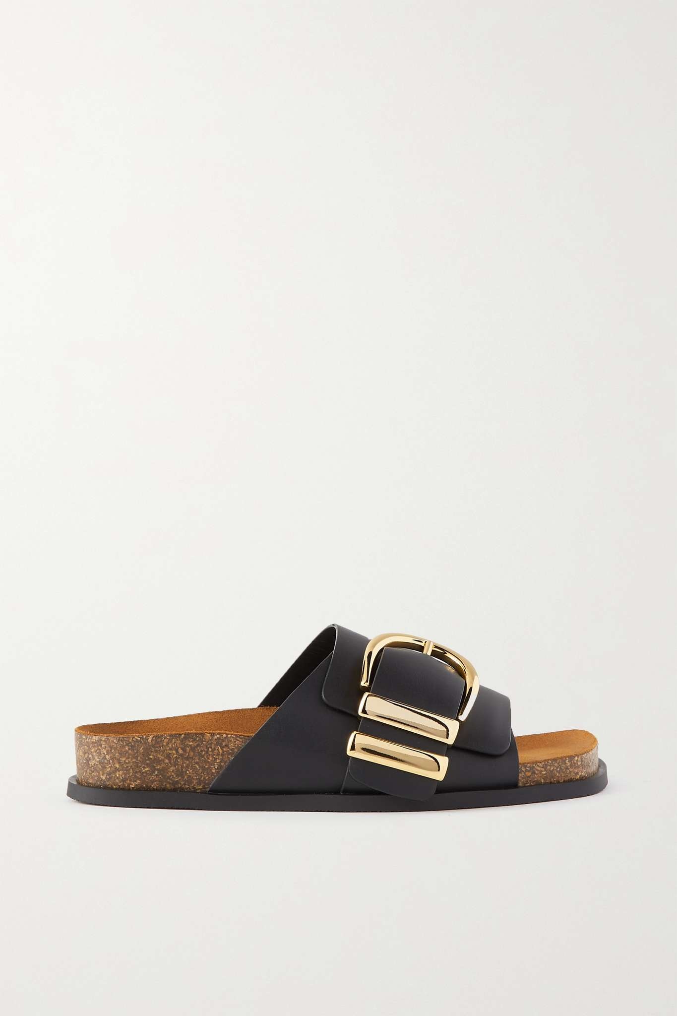 Thompson buckled leather slides - 5