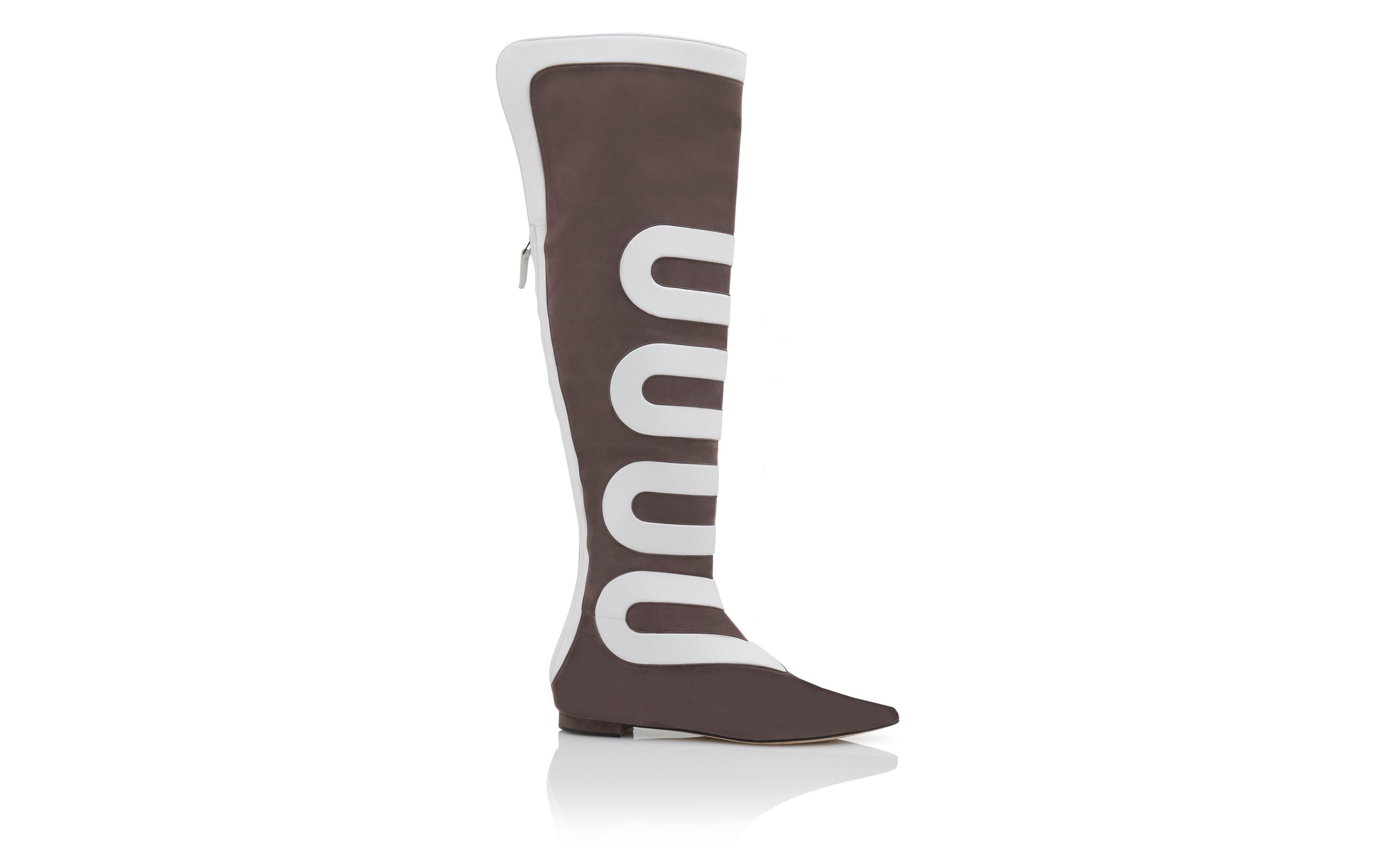 Brown Suede Knee-High Boots - 1