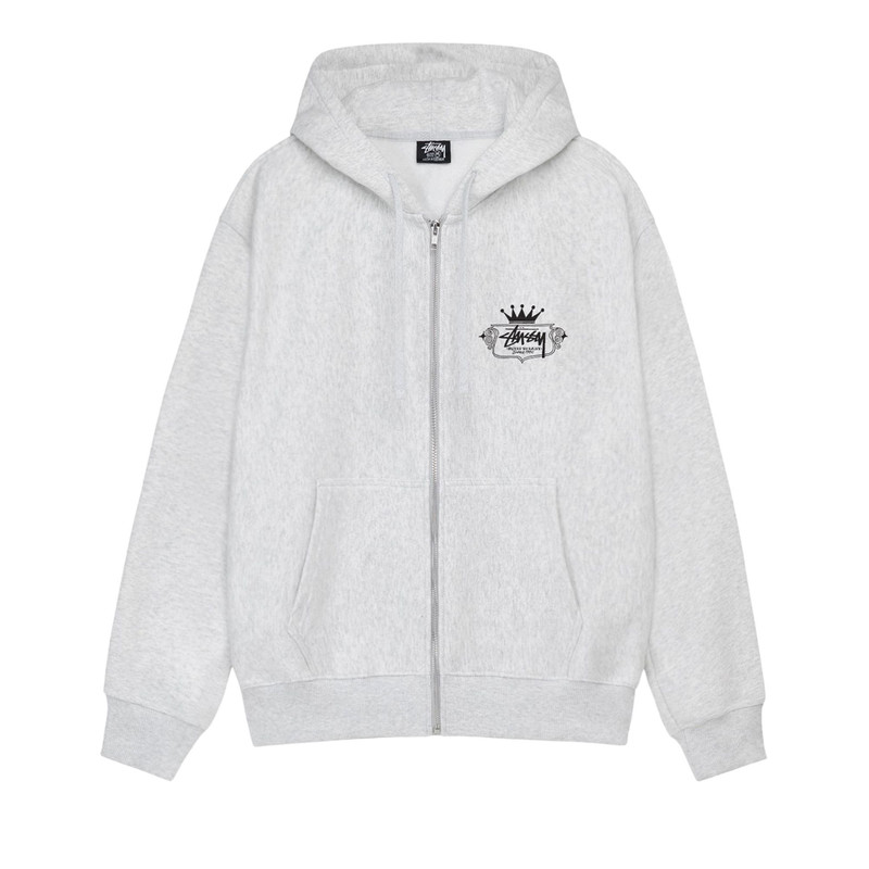 Stussy Built To Last Zip Hoodie 'Ash Heather' 1