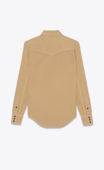 SAINT LAURENT western shirt in beige stonewashed denim outlook