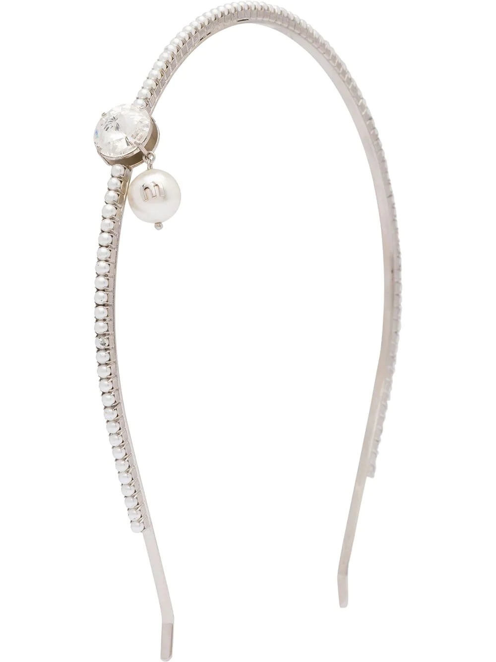 Solitaire Jewels crystal and pearl-embellished hairband - 1