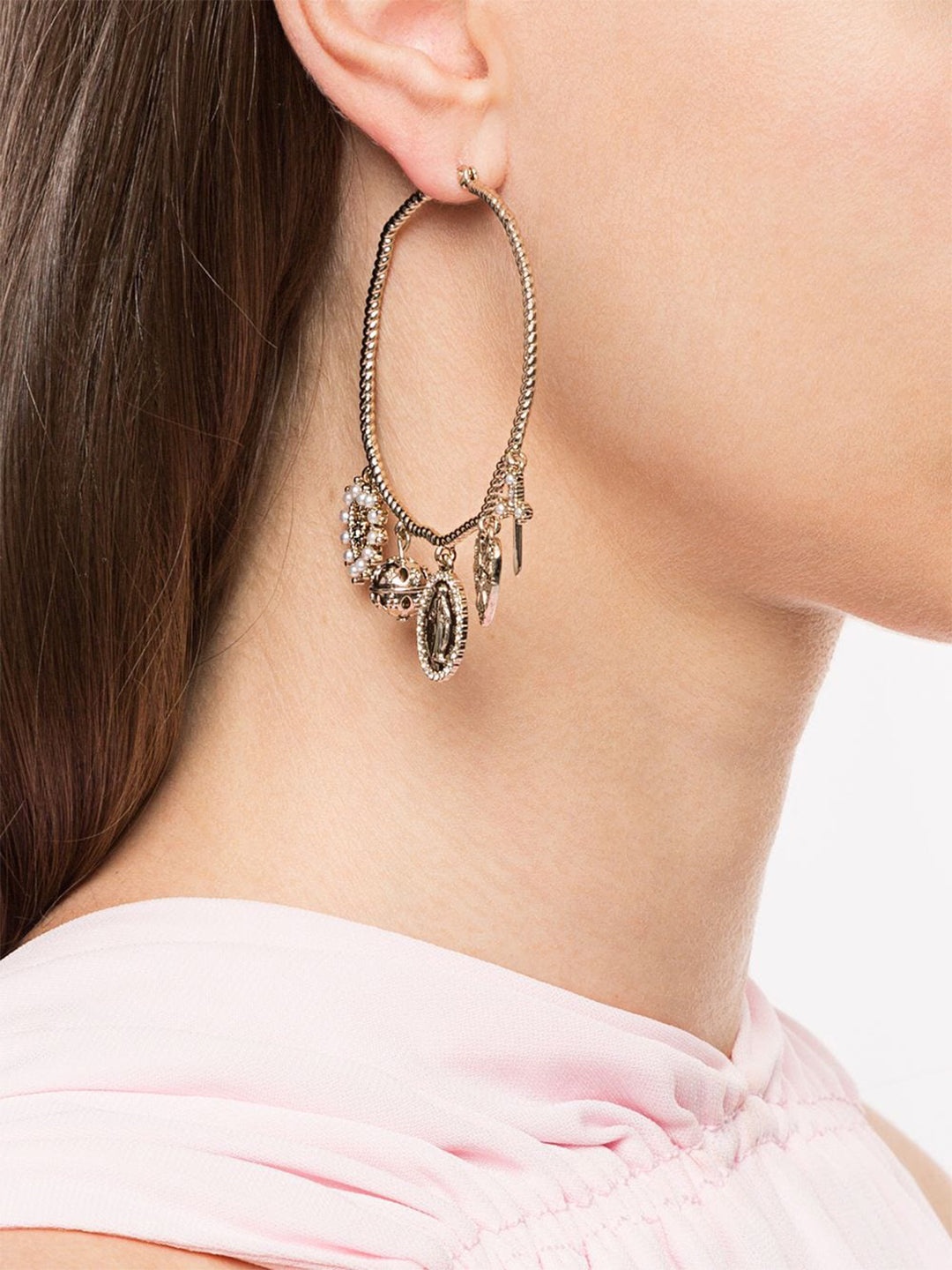 CHARM HOOP EARRINGS - 3