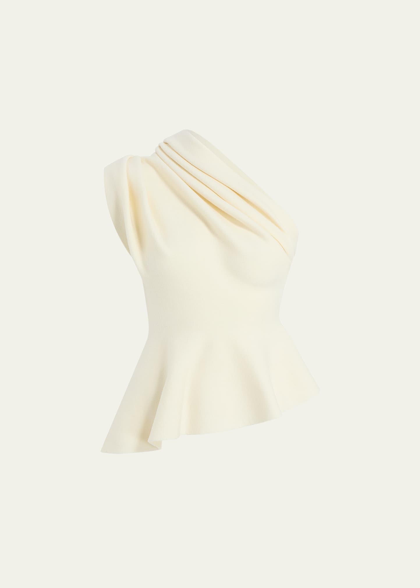 Aimee Draped One-Shoulder Peplum Top - 1