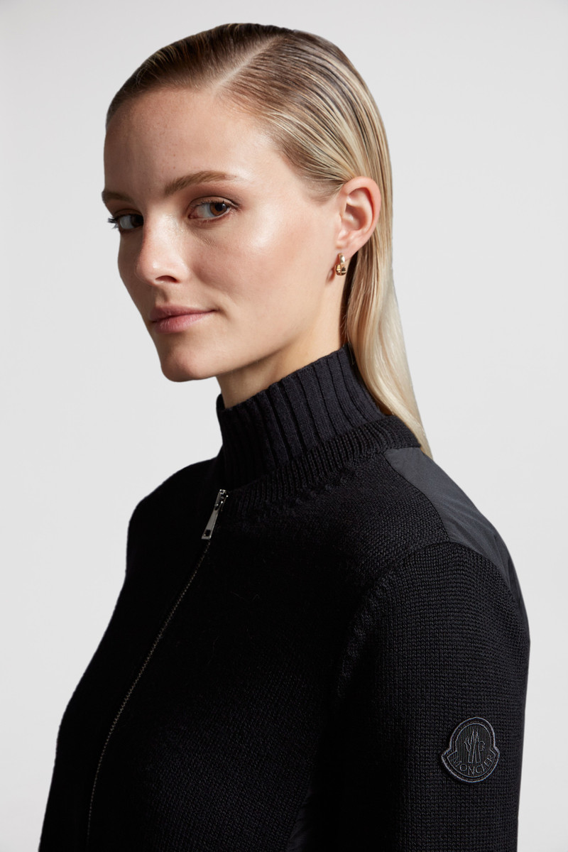 Wool & Taffeta Zip-Up Cardigan 4