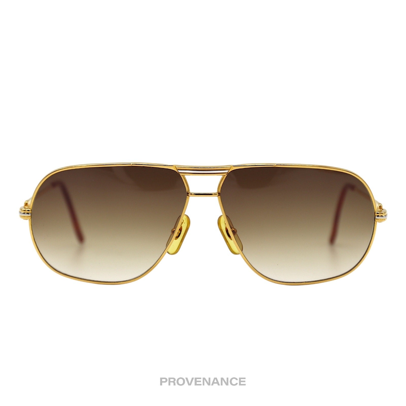 Cartier Tank Louis Vintage Sunglasses - Gold Brown 62 GM - 1