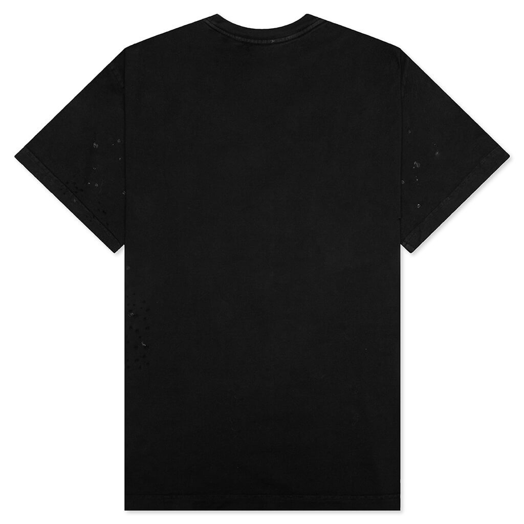 PALM ANGELS GLITTERED LOGO CLASSIC TEE - BLACK/BLACK - 2
