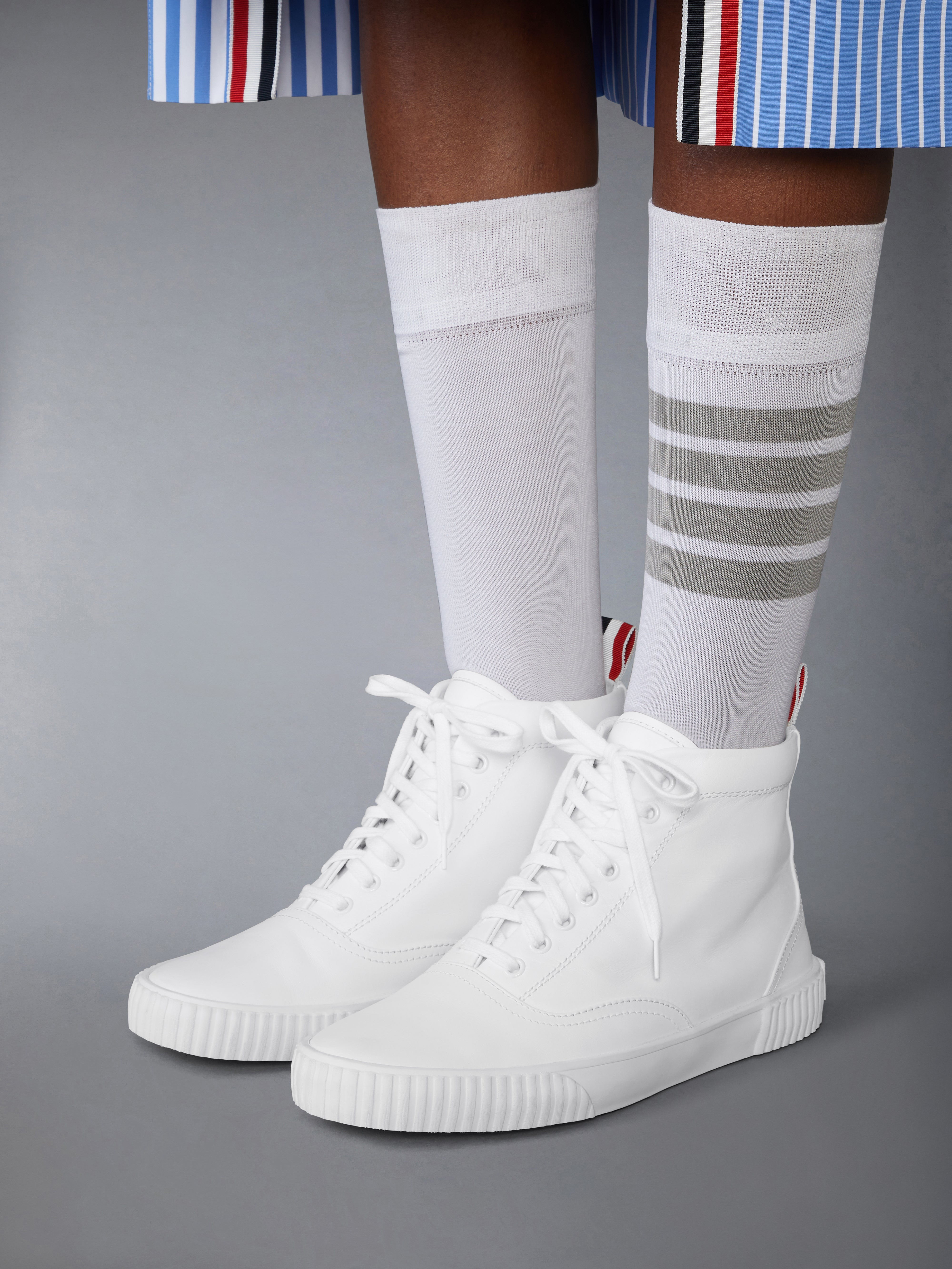 VITELLO CALF LEATHER HIGH TOP HERITAGE SNEAKERS - 4