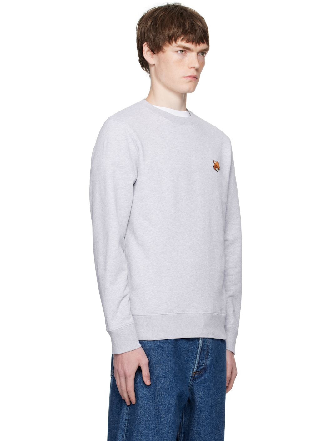 Gray Fox Head Patch Regular Sweatshirt - 2