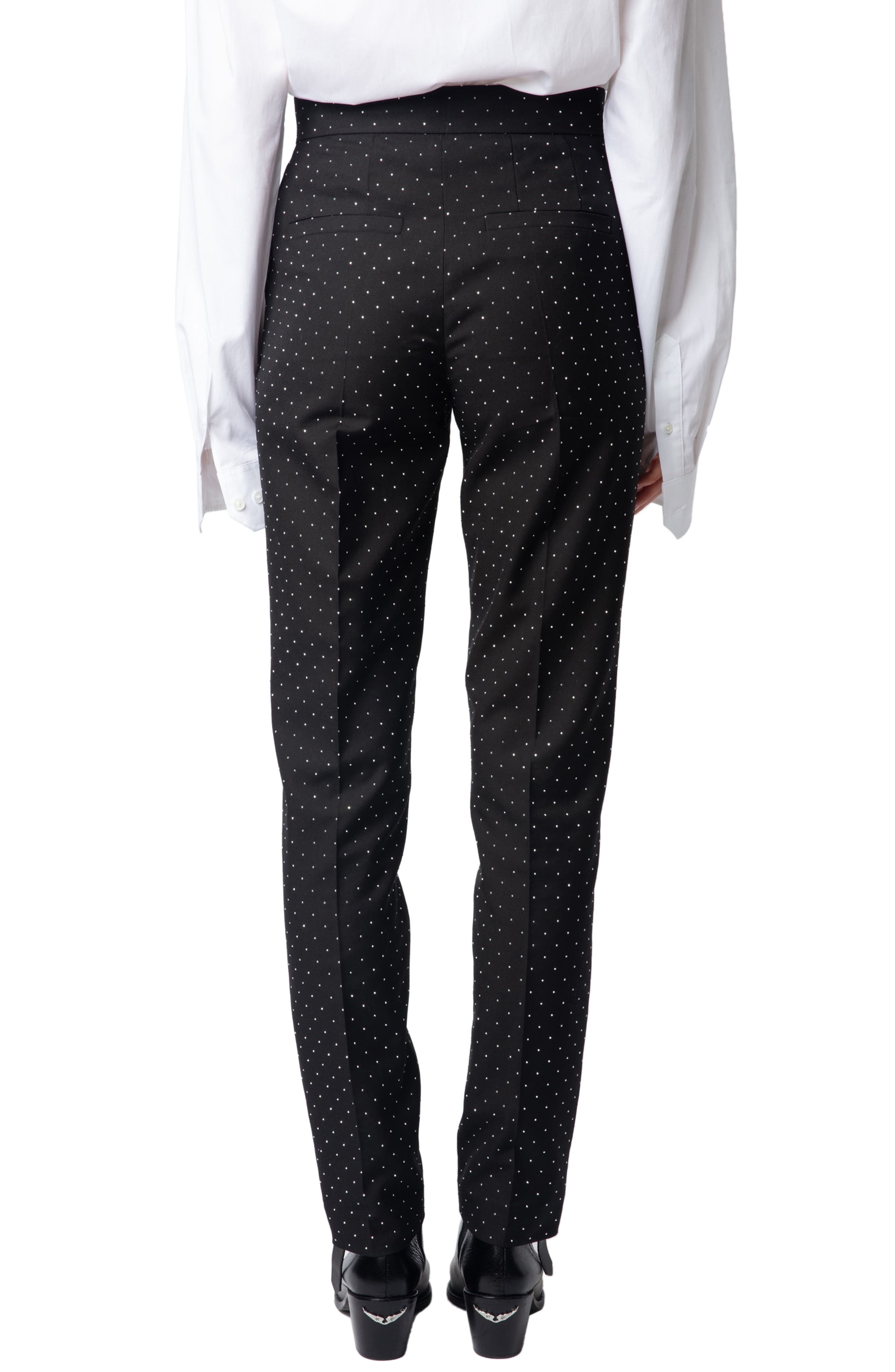 Zadig & Voltaire Panny Diamanté Straight Leg Pants in Black at Nordstrom - 2