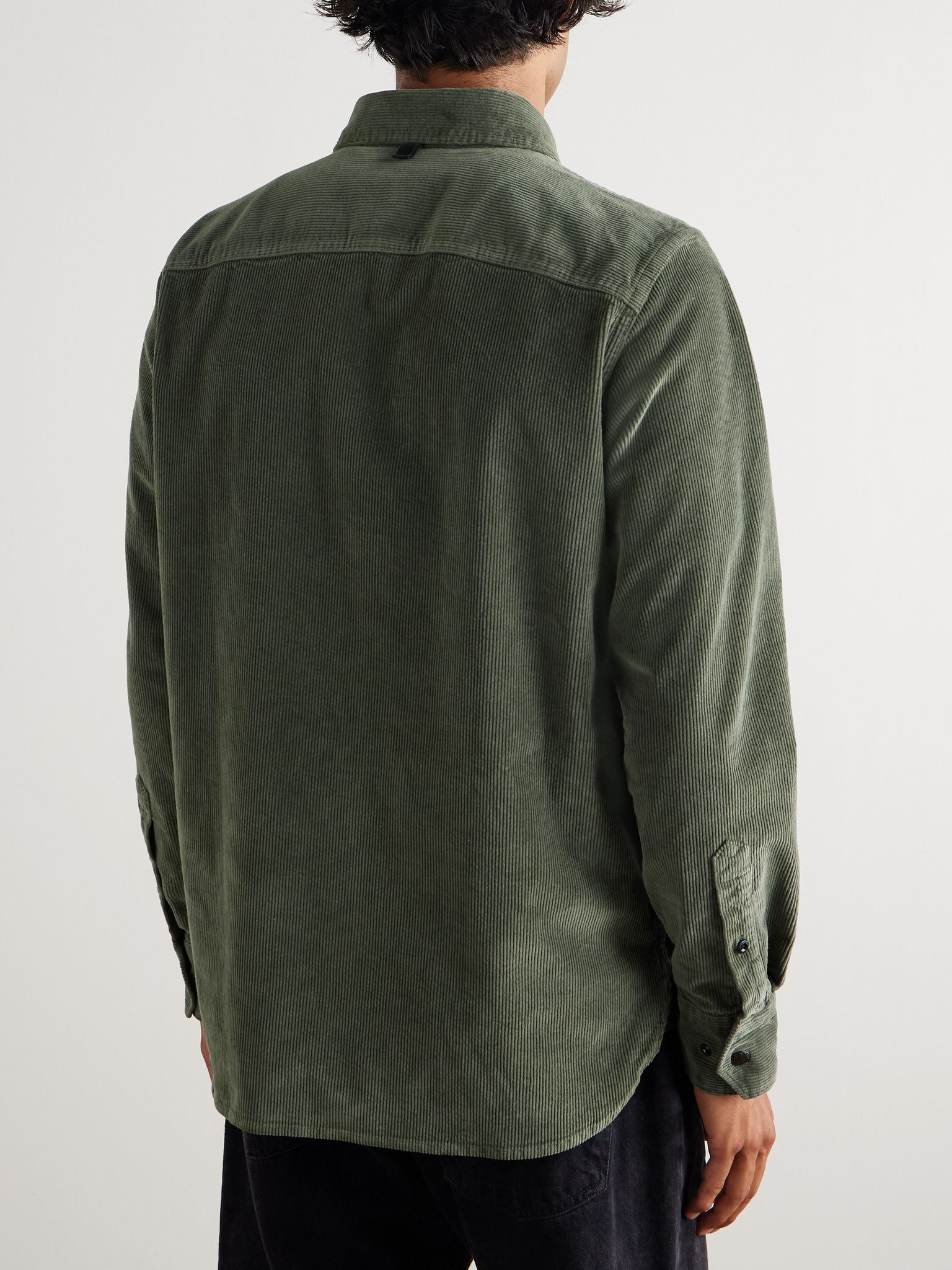 Cotton-Blend Corduroy Overshirt Green - 4