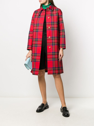 Mackintosh check-print single breasted coat  outlook