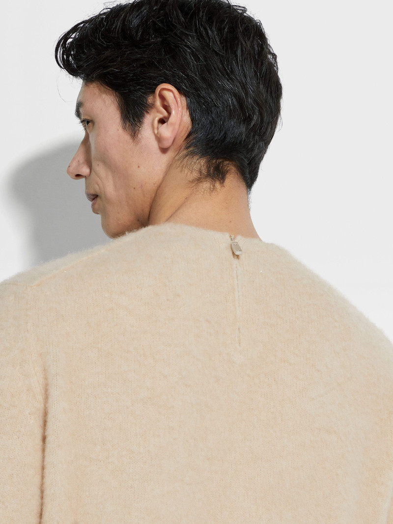ZEGNA LIGHT BEIGE OASI CASHMERE CREWNECK outlook