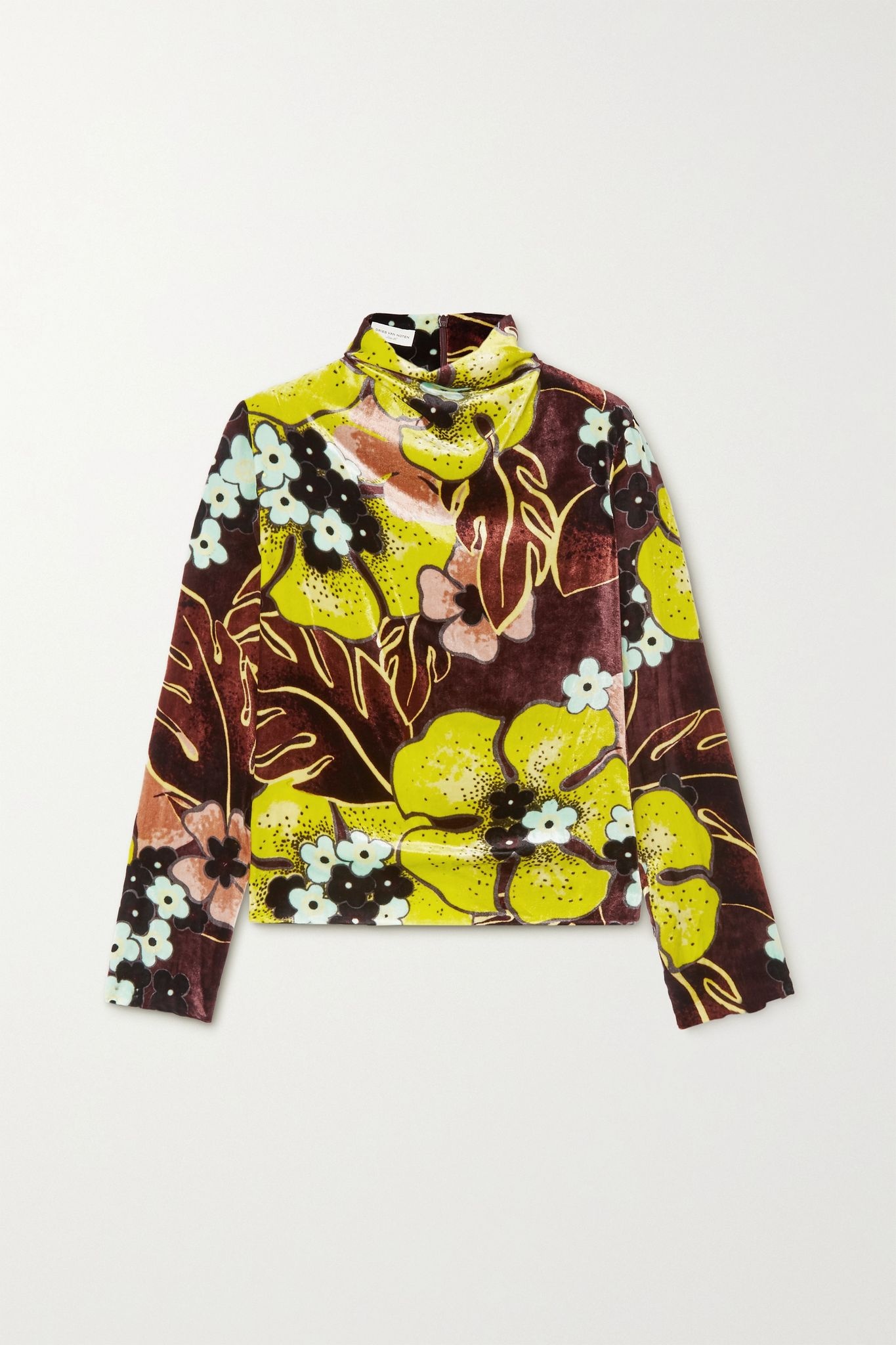 Floral-print velvet top - 1