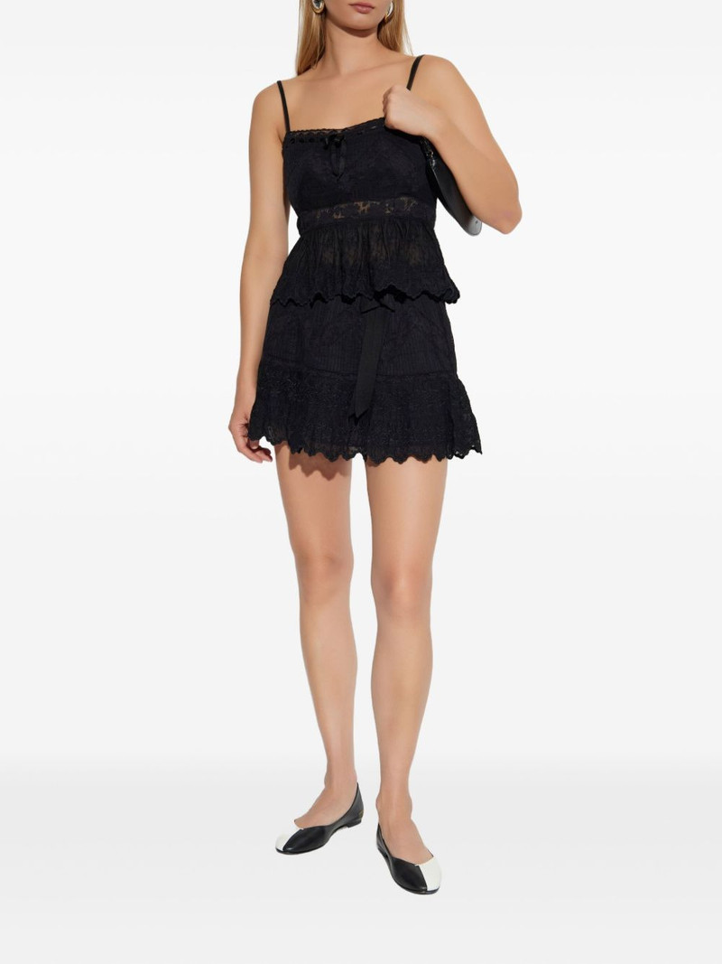 LoveShackFancy embroidered ruffled skirt outlook