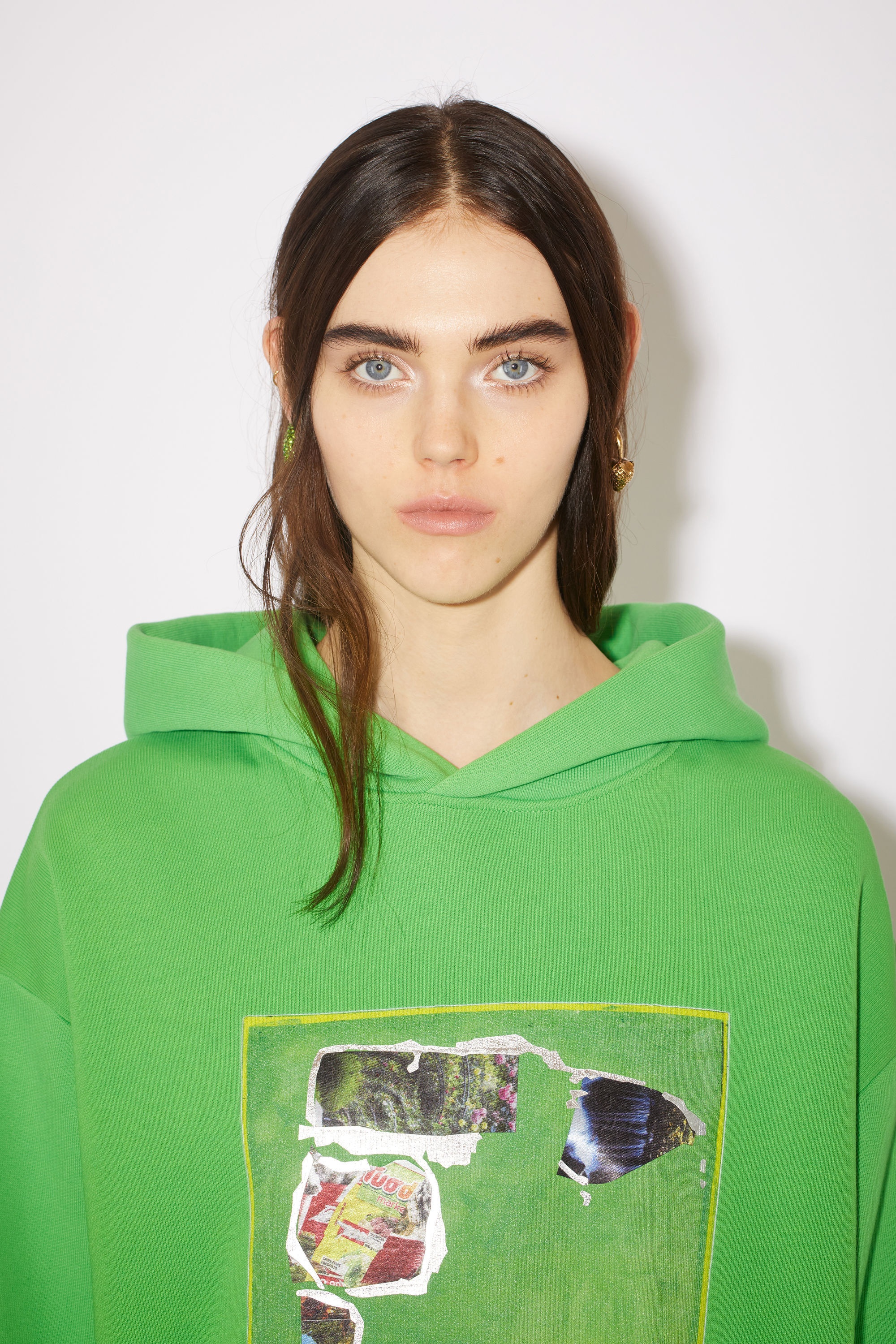 Digital print hooded sweatshirt - Green - 4