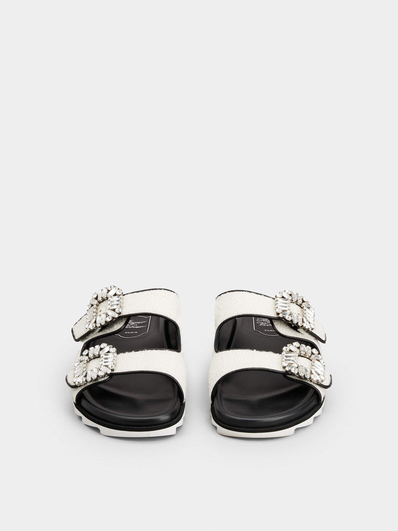 Slidy Viv' Strass Buckle Mules in Fabric 6