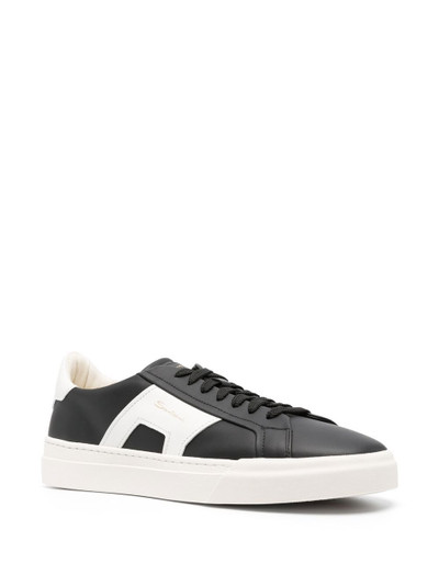 Santoni contrasting-panel leather sneakers outlook