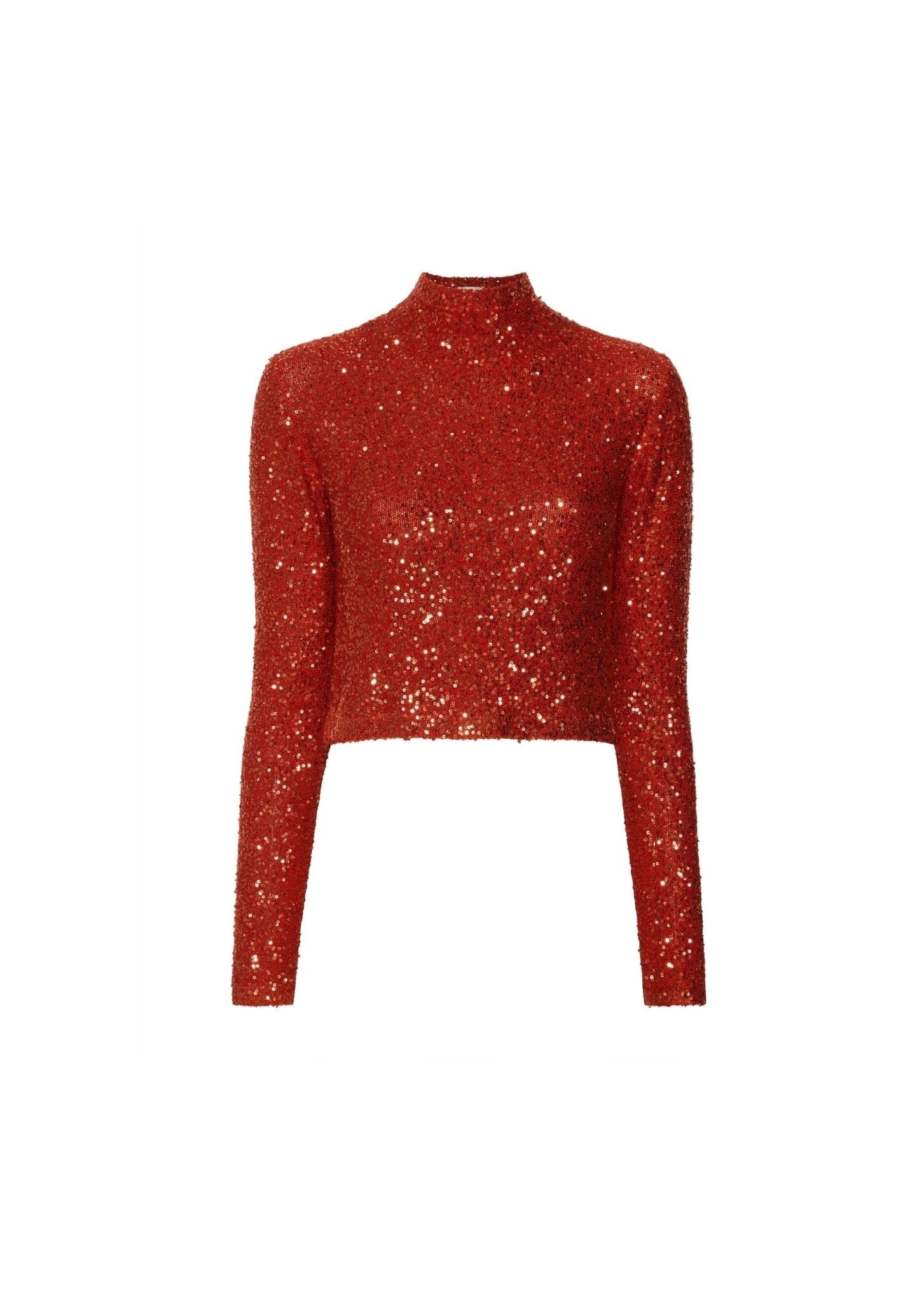 Sequin Cashmere Cropped Top - 1