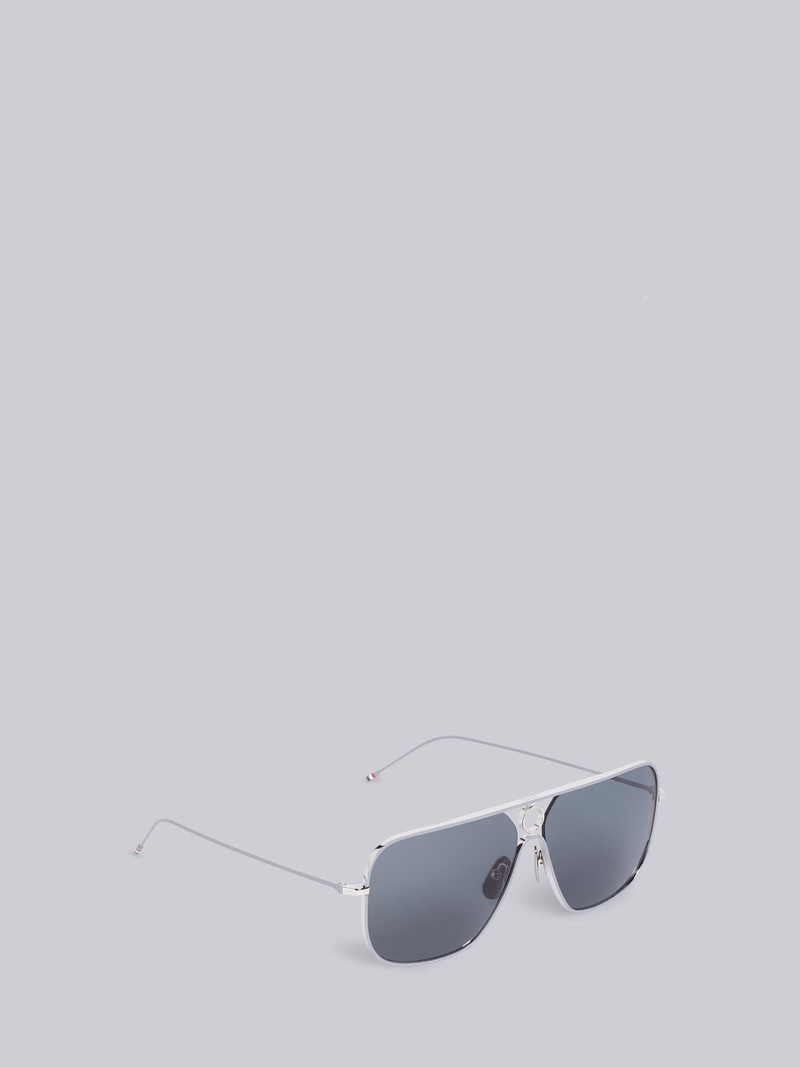 TB114 - Sliver Rectangular Aviator Sunglasses 4