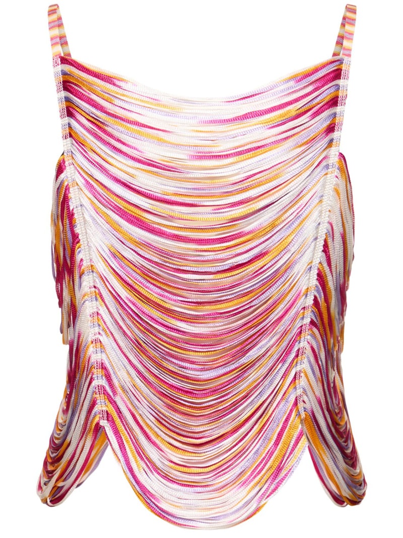 Space-dyed fringed sleeveless top - 3