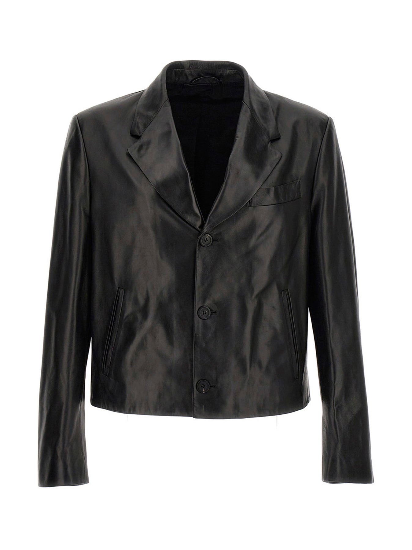 Leather Blazer Jacket Jackets Black - 1