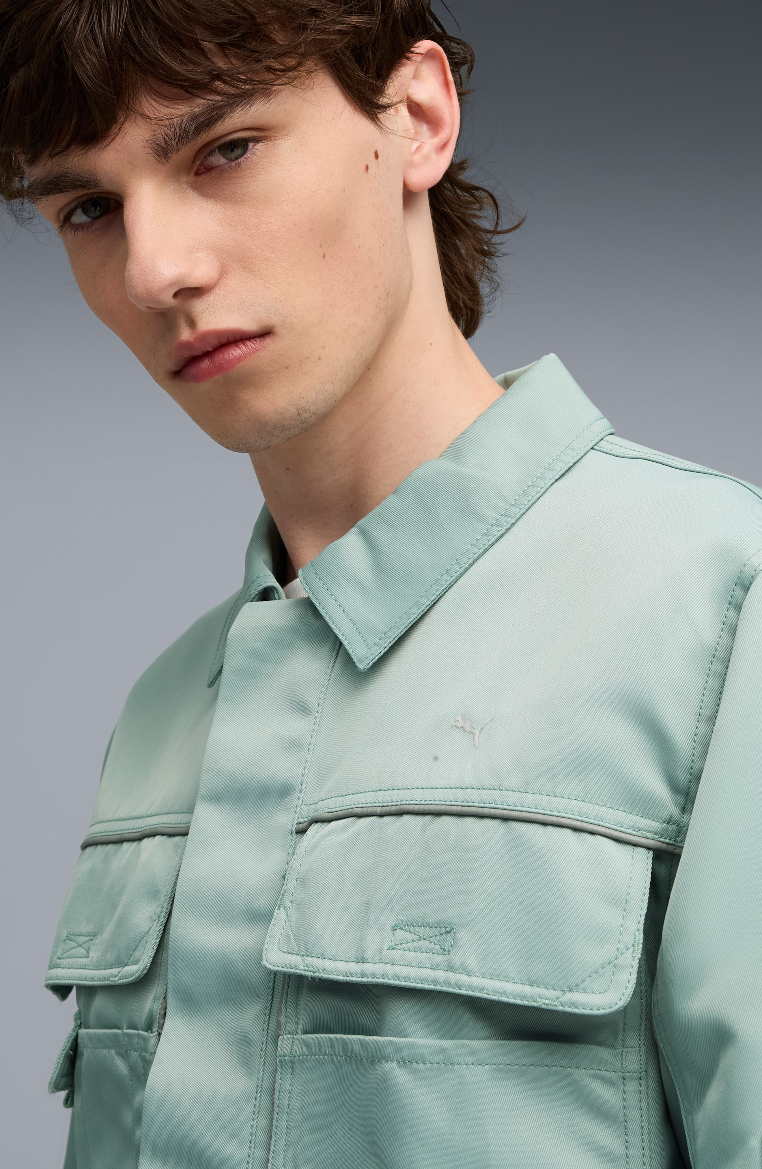 Special Items PUMA Gear Nylon Twill Jacket in Light Moss at Nordstrom - 3