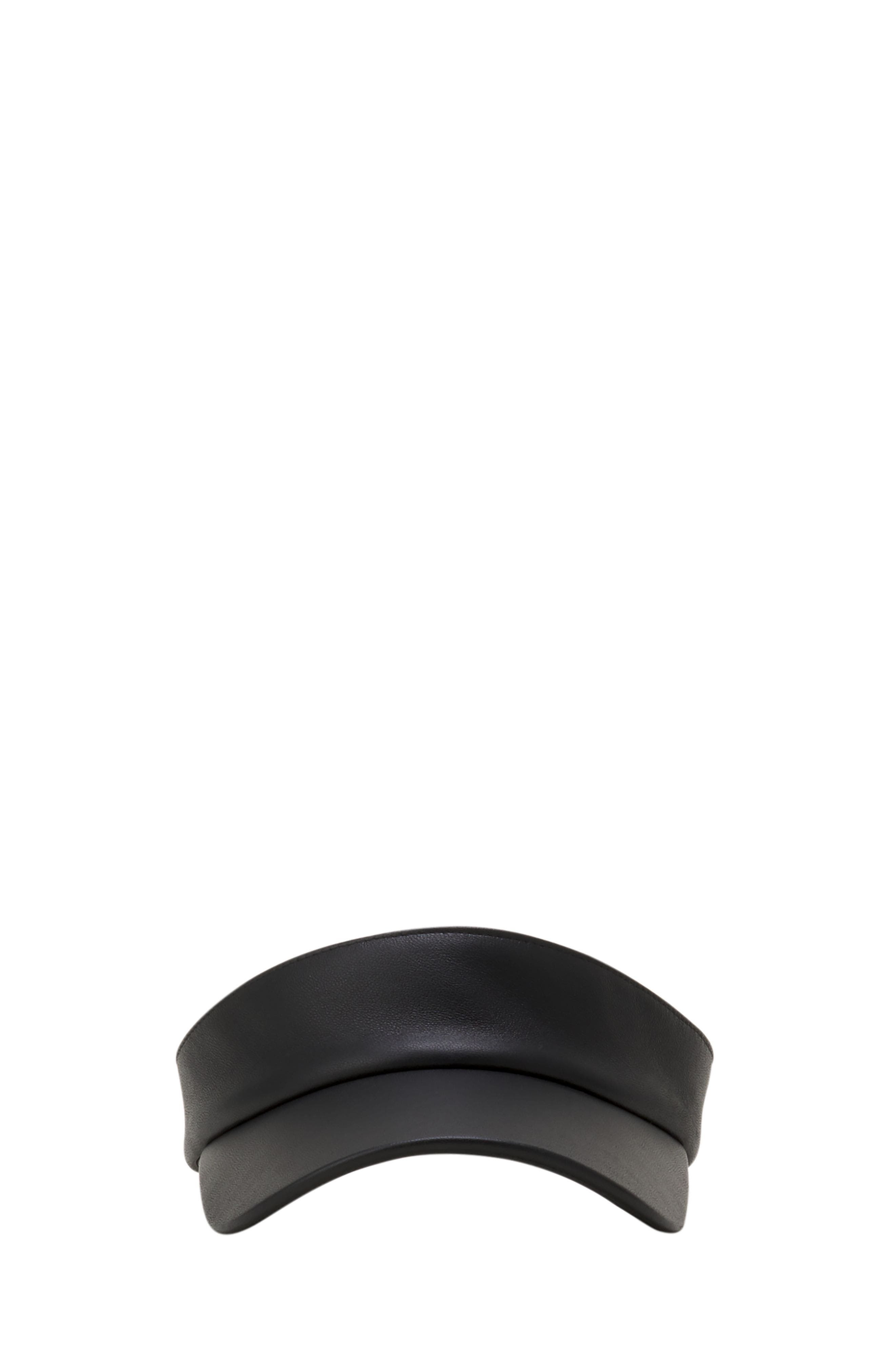 Lanvin Leather Visor in Black at Nordstrom - 1