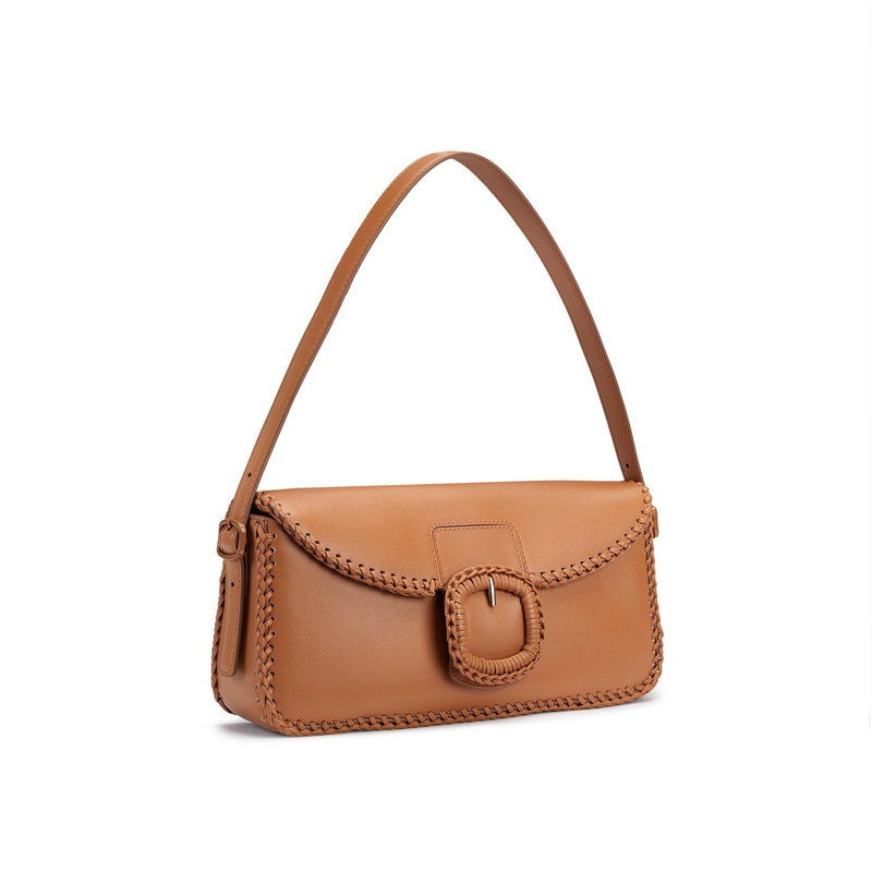 Brown leather shoulder bag 3