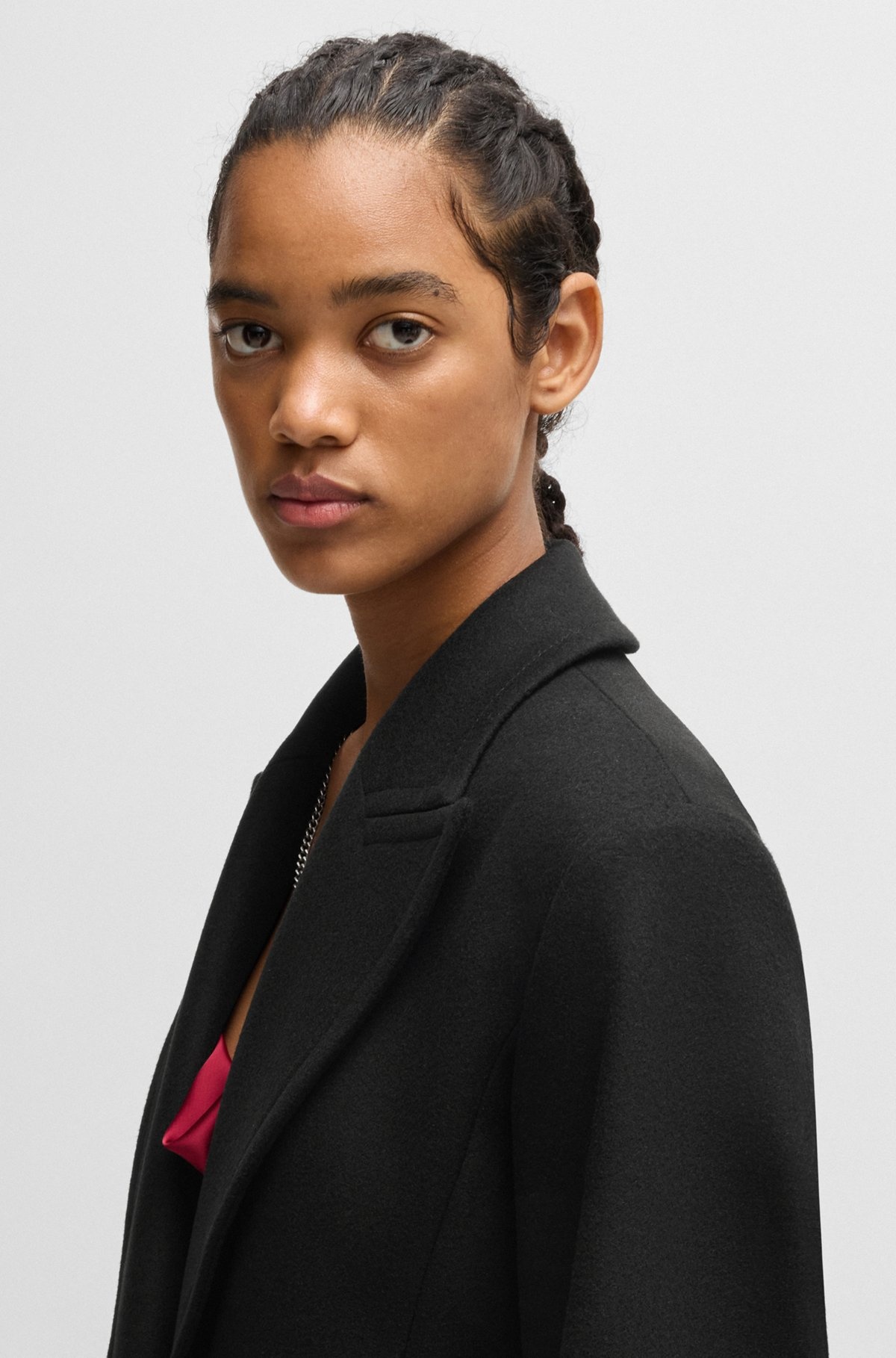 LONG-LENGTH REGULAR-FIT COAT WITH PEAK LAPELS - 5